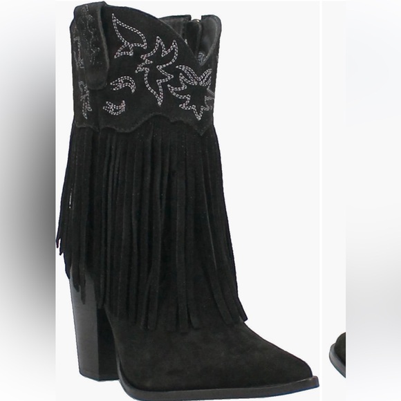 dingo Shoes - Dingo Fringe Western Boots Brown Leather Zip Cowboy Boot Women’s 8.5 Heeled Boho